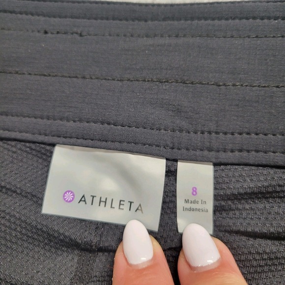 Athleta Skirt Womens 8 Black Golf Tennis Drawstring Ripstop Nylon Pickleball - Picture 4 of 9